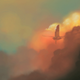 Illustration for article titled An airship emerges from the reddish clouds of dawn